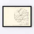 Vintage Map of the Gadsden Specialized Air Force Depot Vicinity, 1952