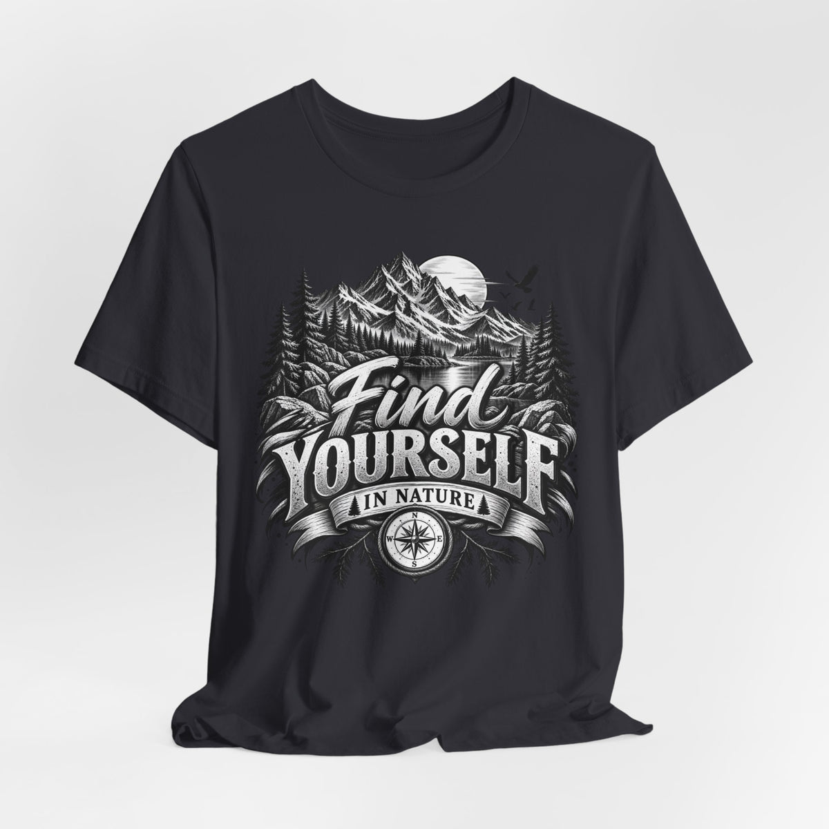 Find Yourself In Nature T-Shirt – Mountain Adventure Graphic Tee