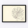 Vintage Map of the Gentile Specialized Air Force Depot Vicinity, 1952