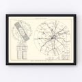 Vintage Map of the Kelly Air Force Base Vicinity, 1952