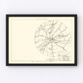 Vintage Map of the Mallory Specialized Air Force Depot Vicinity, 1952