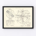 Vintage Map of the Tinker Air Force Base Vicinity, 1952