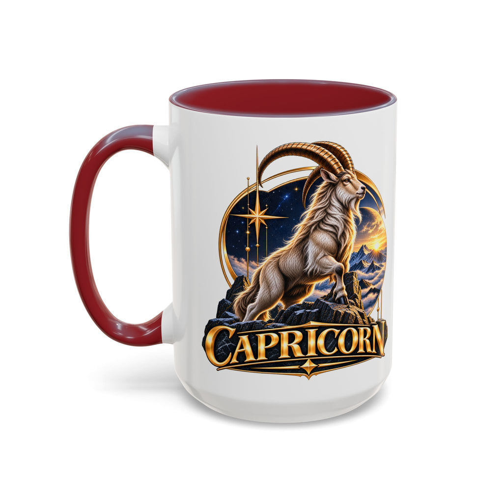 Capricorn Zodiac Coffee Mug — Astrological Goat Accent Mug (11/15oz)