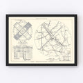 Vintage Map of the Bryan Air Force Base Vicinity, 1951