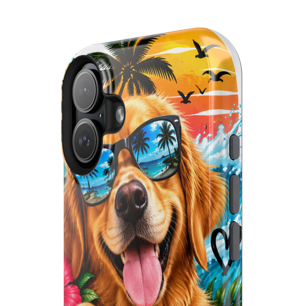 Phone Case — 'Good Vibes Only' Tropical Dog Impact-Resistant Case