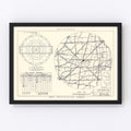 Vintage Map of the Chanute Air Force Base Vicinity, 1951