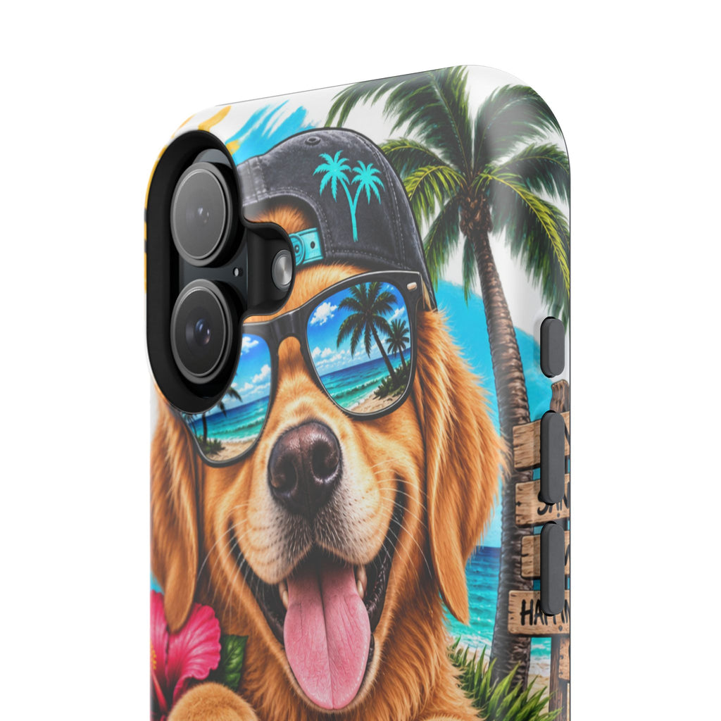 Impact-Resistant Phone Case — "Life Is Better With a Dog" Tropical Dog Design