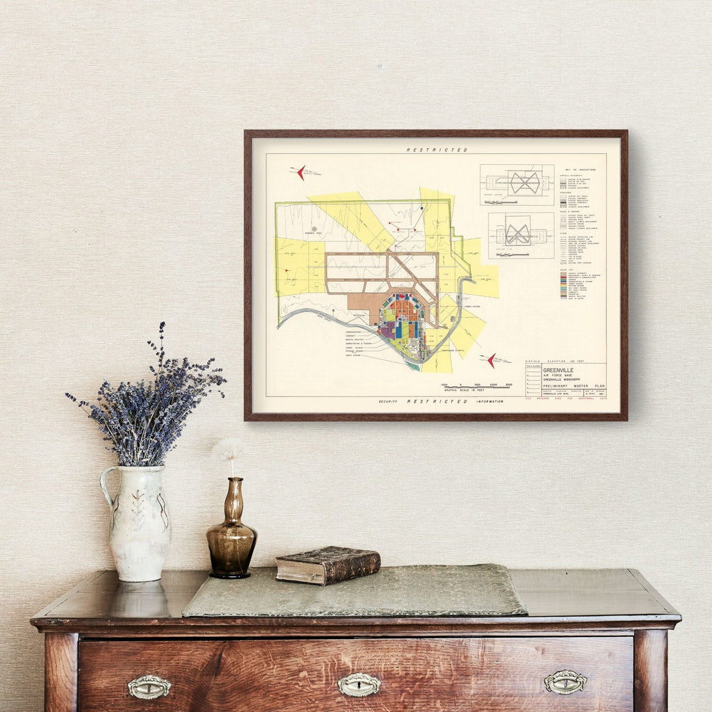 Vintage Map of Greenville Air Force Base, 1951