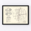 Vintage Map of the Greenville Air Force Base Vicinity, 1951