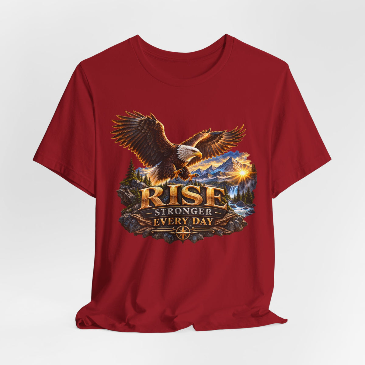 Rise Stronger Every Day Eagle T-Shirt — Inspirational Outdoors Graphic Tee
