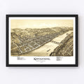 Vintage Map of Kittanning, Pennsylvania 1896