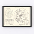 Vintage Map of the Mather Air Force Base Vicinity, 1952