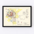 Vintage Map of Moody Air Force Base, 1951