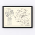 Vintage Map of the Moody Air Force Base Vicinity, 1951
