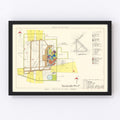 Vintage Map of Reese Air Force Base, 1952