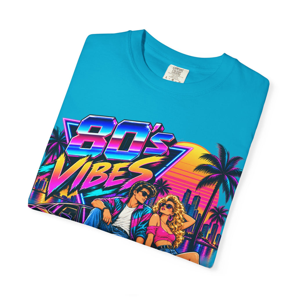 80s Vibes retro car scene T-shirt | neon palm sunset