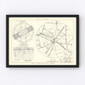 Vintage Map of the Sheppard Air Force Base Vicinity, 1952