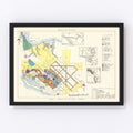 Vintage Map of Tyndall Air Force Base, 1952