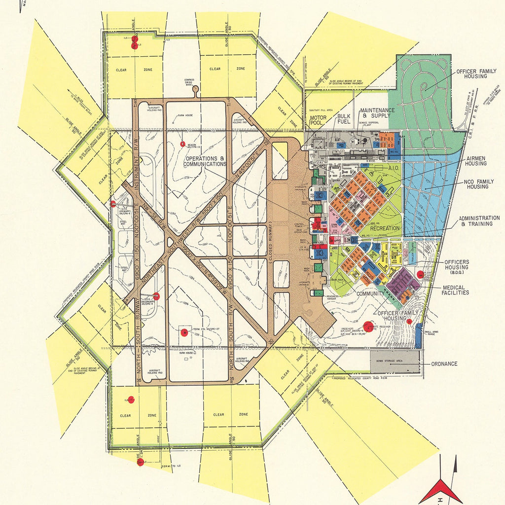Vintage Map of Vance Air Force Base, 1952