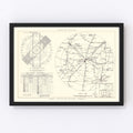 Vintage Map of the Vance Air Force Base Vicinity, 1952