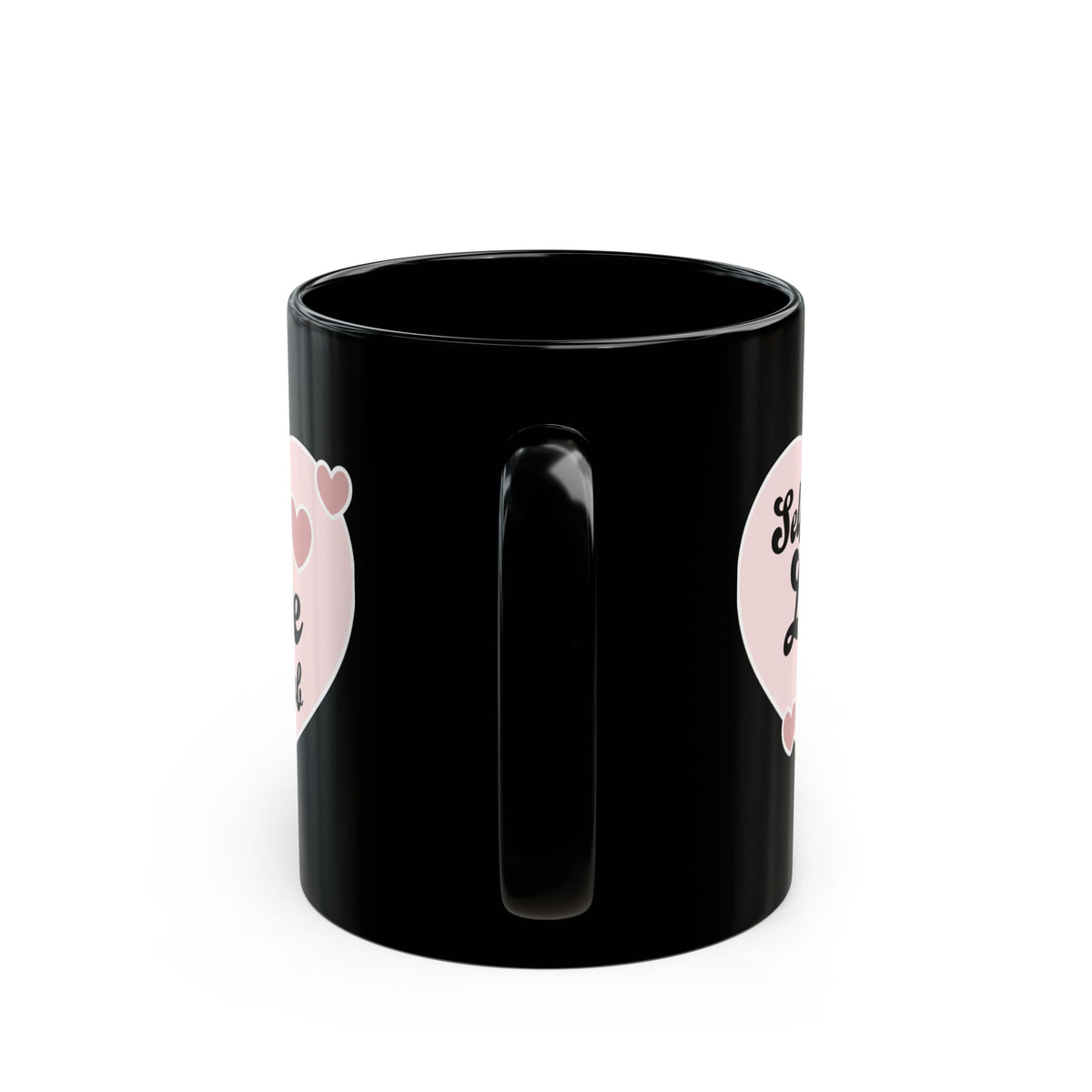 Self Love Club Black Mug – Heart Graphic Coffee Cup (11oz & 15oz)