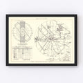 Vintage Map of the Gunter Air Force Base Vicinity, 1952