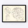 Vintage Map of the Atterbury Air Force Base Vicinity, 1953