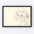 Vintage Map of the Wolters Air Force Base Vicinity, 1951