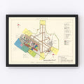Vintage Map of Dover Air Force Base, 1952