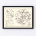 Vintage Map of the Westover Air Force Base Vicinity, 1951