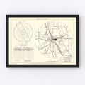 Vintage Map of the Barksdale Air Force Base Vicinity, 1952