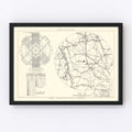 Vintage Map of the Campbell Air Force Base Vicinity, 1952