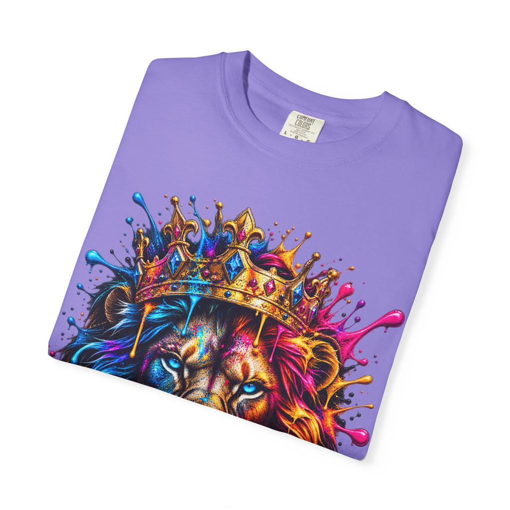 Color Splash Lion Tee — Regal Crown Graphic T-Shirt