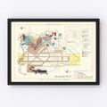 Vintage Map of Carswell Air Force Base, 1952