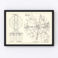 Vintage Map of the Carswell Air Force Base Vicinity, 1952