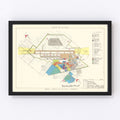 Vintage Map of Castle Air Force Base, 1952