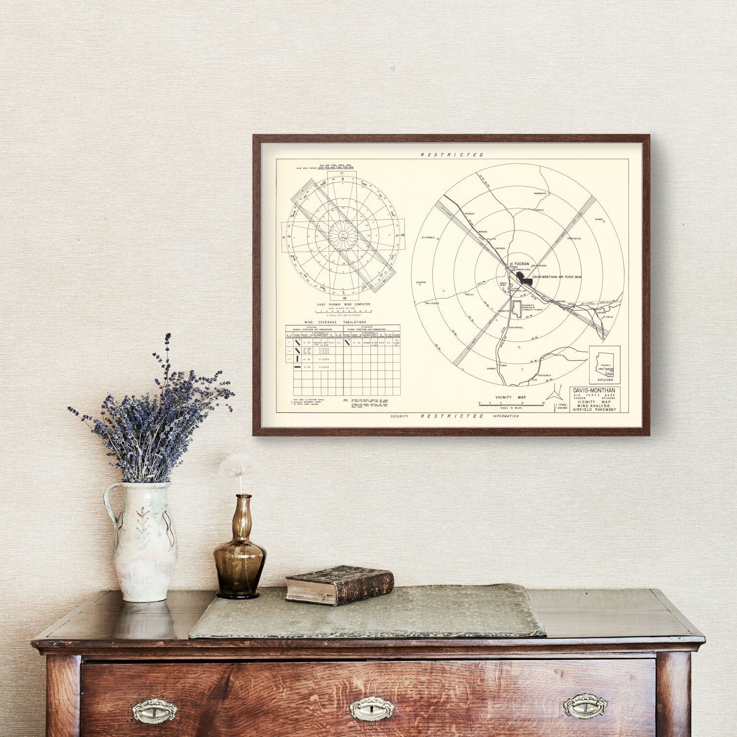 Vintage Map of the Davis-Monthan Air Force Base Vicinity, 1951