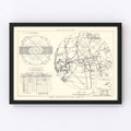 Vintage Map of the Lakeland Air Force Base Vicinity, 1952