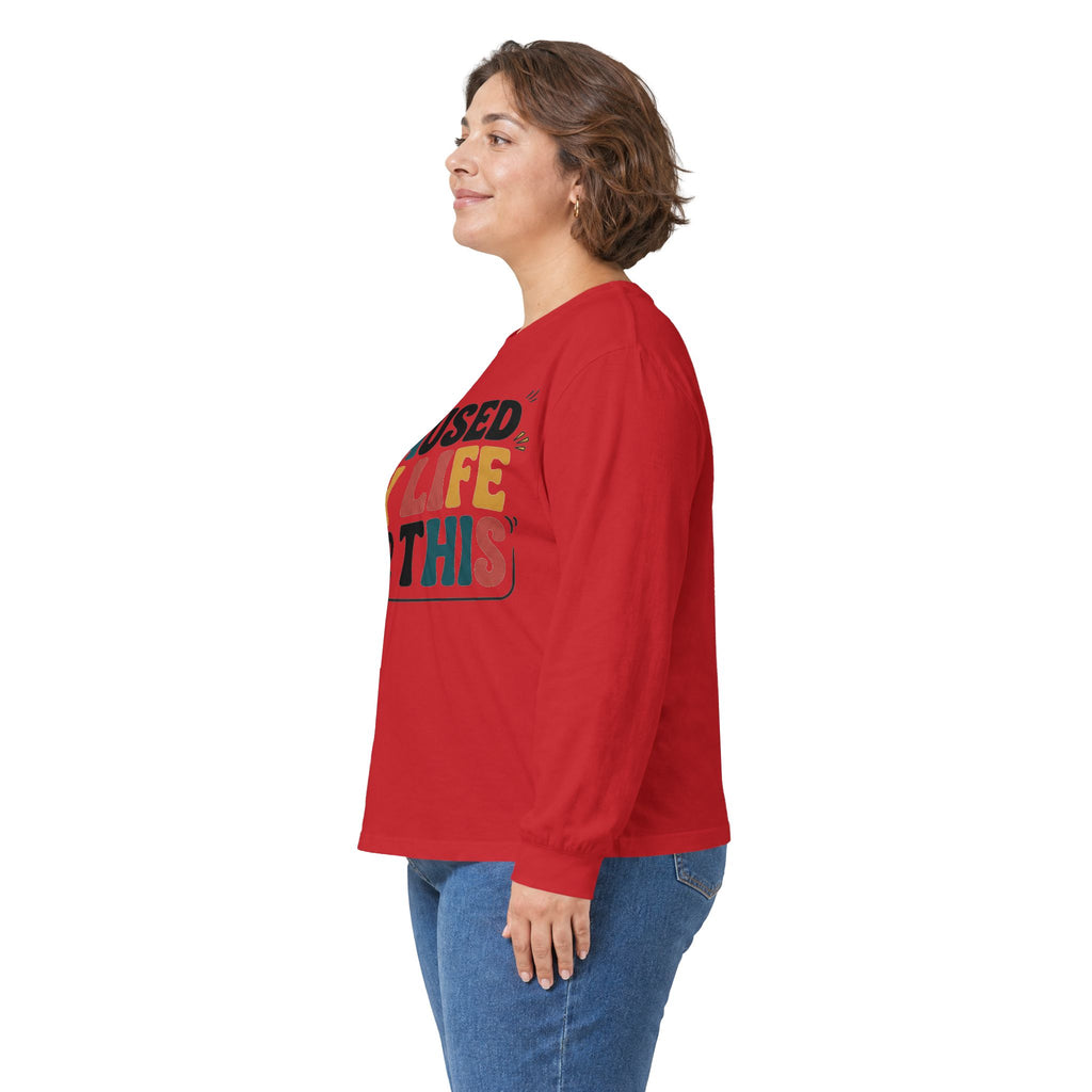 Long Sleeve Tee — "I Paused My Life For This" Retro Graphic