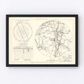 Vintage Map of the Plattsburg Barracks Vicinity, 1952