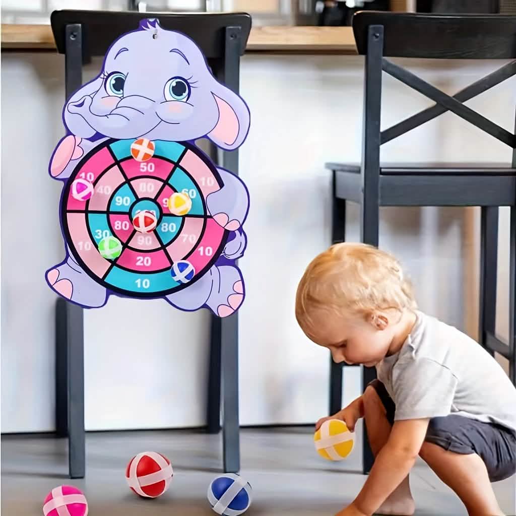 Colorful Sticky Ball Toss Game - Elephant, Unicorn or Dinosaur