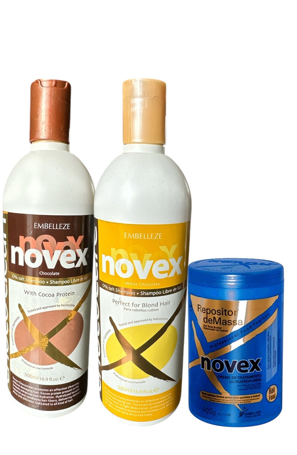 Novex Chococare & Chococlean Shampoo With Cocoa Protein And Mass Reposition Hair Mask Set