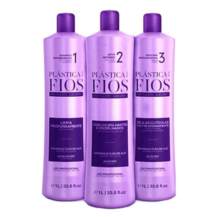 PLASTICA DOS FIOS BRAZILIAN KERATIN 3 STEPS TREATMENT KIT 1000ml (34oz)