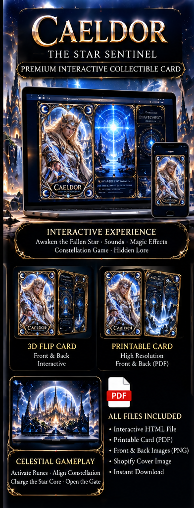Caeldor 002 – The Star Sentinel | Premium Interactive Fantasy Collector Card