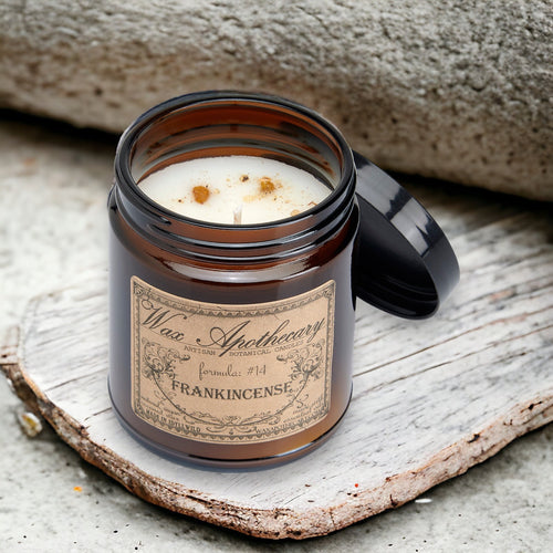 6 oz Botanical Candle in Amber Glass Jar - Frankincense