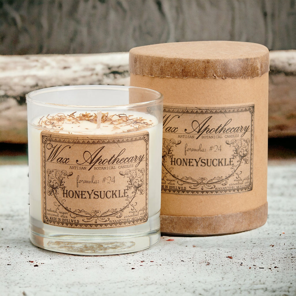 Honeysuckle 7 oz Botanical Candle in Scotch Glass *Seasonal
