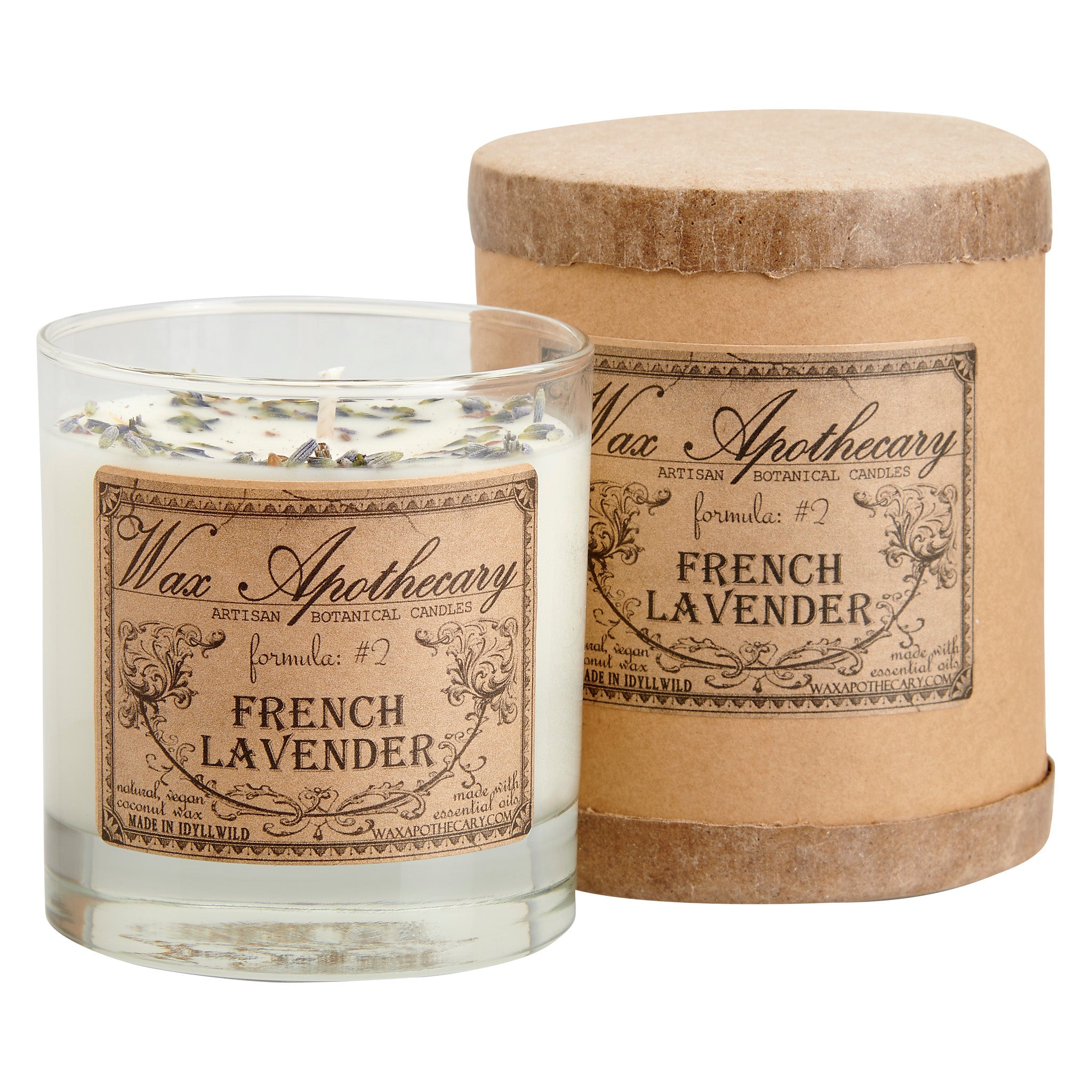 French Lavender 7 oz Botanical Candle in Scotch Glass