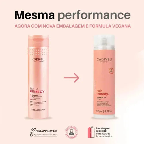 Cadiveu Professional Hair Remedy Shampoo for Damaged Hair Repair 8.5fl oz 250ml