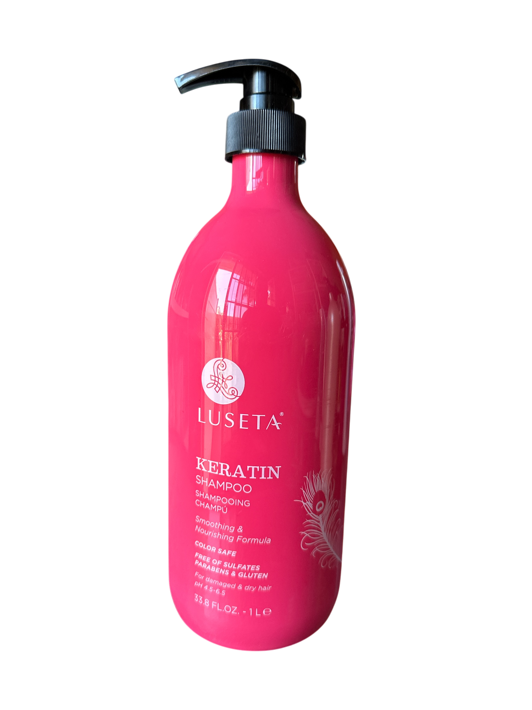 Luseta Keratin Shampoo Smoothing & Nourishing Formula Color Safe 33.8fl.oz 1000ml