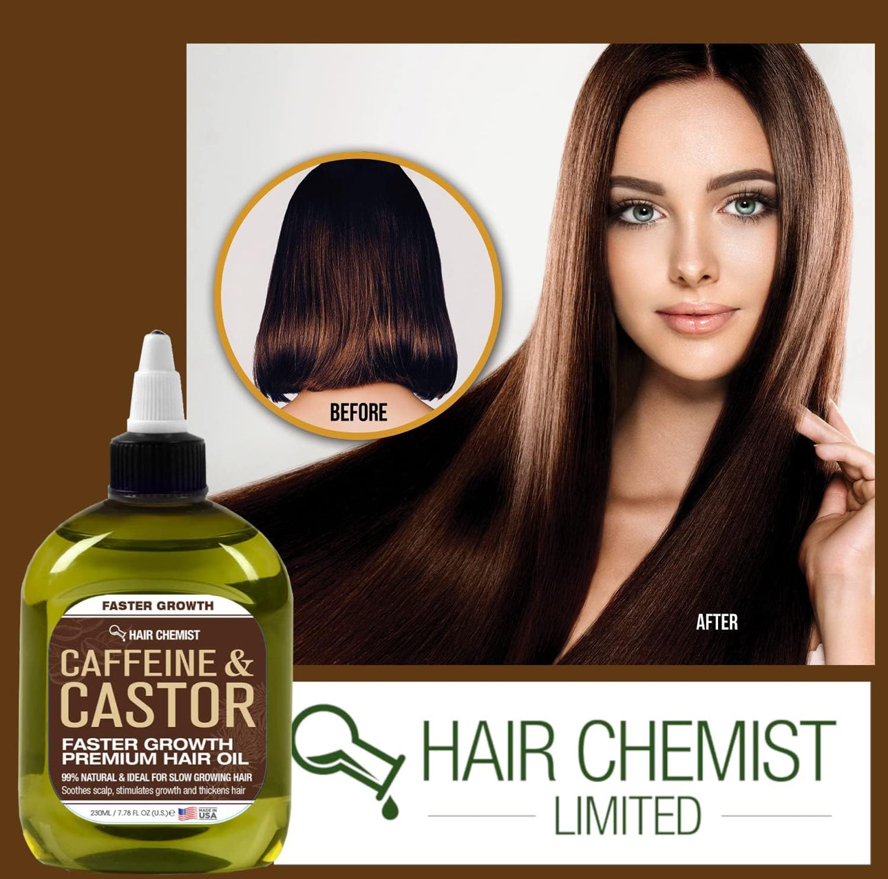 Hair Chemist Pro Grow Hair Oil Infused With Castor Oil Scalp Stimulator 7.1fl.oz 210ml